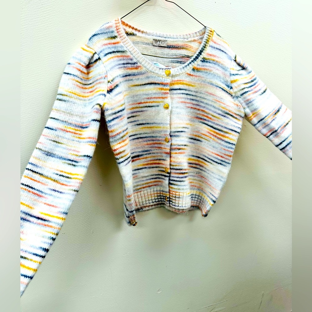 YOU WANT THIS!! Space Dye Cardigan, LOGO Lori Goldstein, size M - FEELS SO LUX!